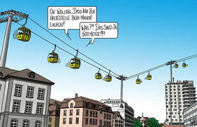 Baden, Seilbahn, Gondel, Schule, Kinder, Schulweg, Bus, Oeffentlicher Verkehr